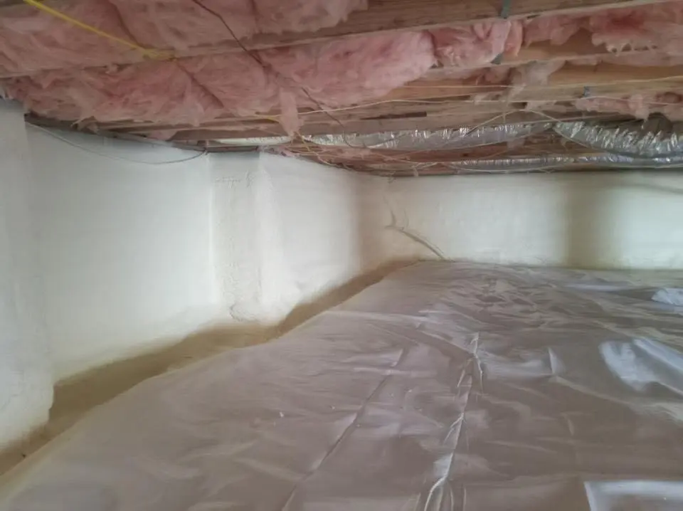 Crawl space encapsulation with closed-cell spray foam for Roof Waterproofing in Magnolia